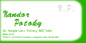 nandor potoky business card